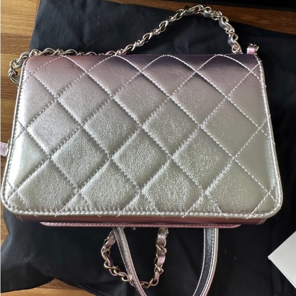 AUTHENTIC CHANEL Like a Wallet Flap Pink & Gold Metallic Limited Ed.Chain Bag🦄 - Picture 10 of 10